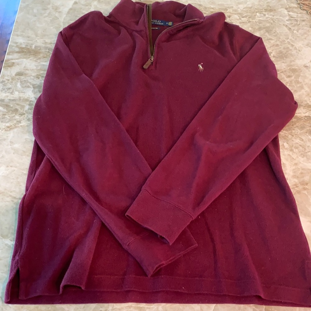 Polo Quarter Zip! Maroon! Good condition!
